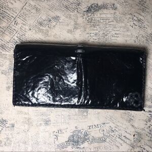 49 Square Miles Patent Leather Wallet Italian Leather Organizer Checkbook Clutch